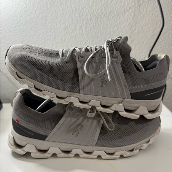 On Running Men's Athletic Shoes in Gray and White - Picture 5 of 9